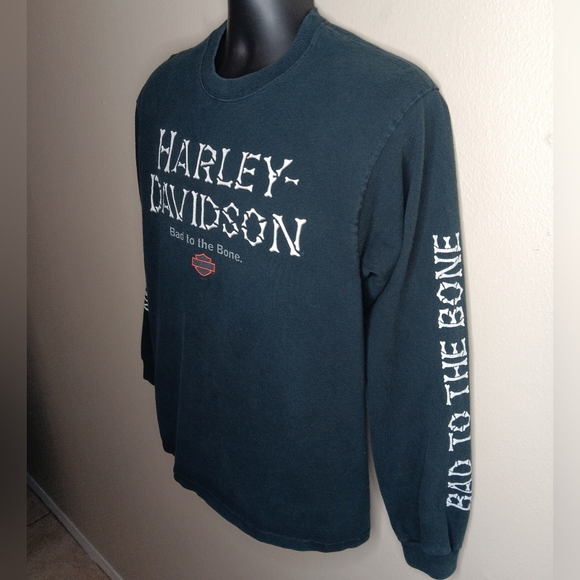 Vintage 90s Harley Davidson USA Men's Medium T-shirt Biker Motorcycle Tee Denver - Picture 7 of 9